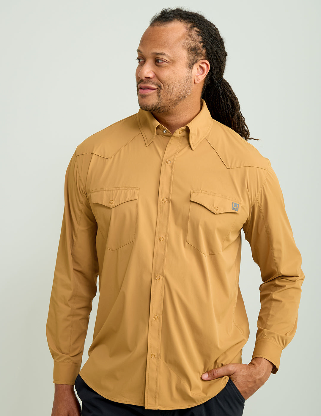 Outdoor Vented Diamond Back Mens Shirt - UPF 50+ Protection