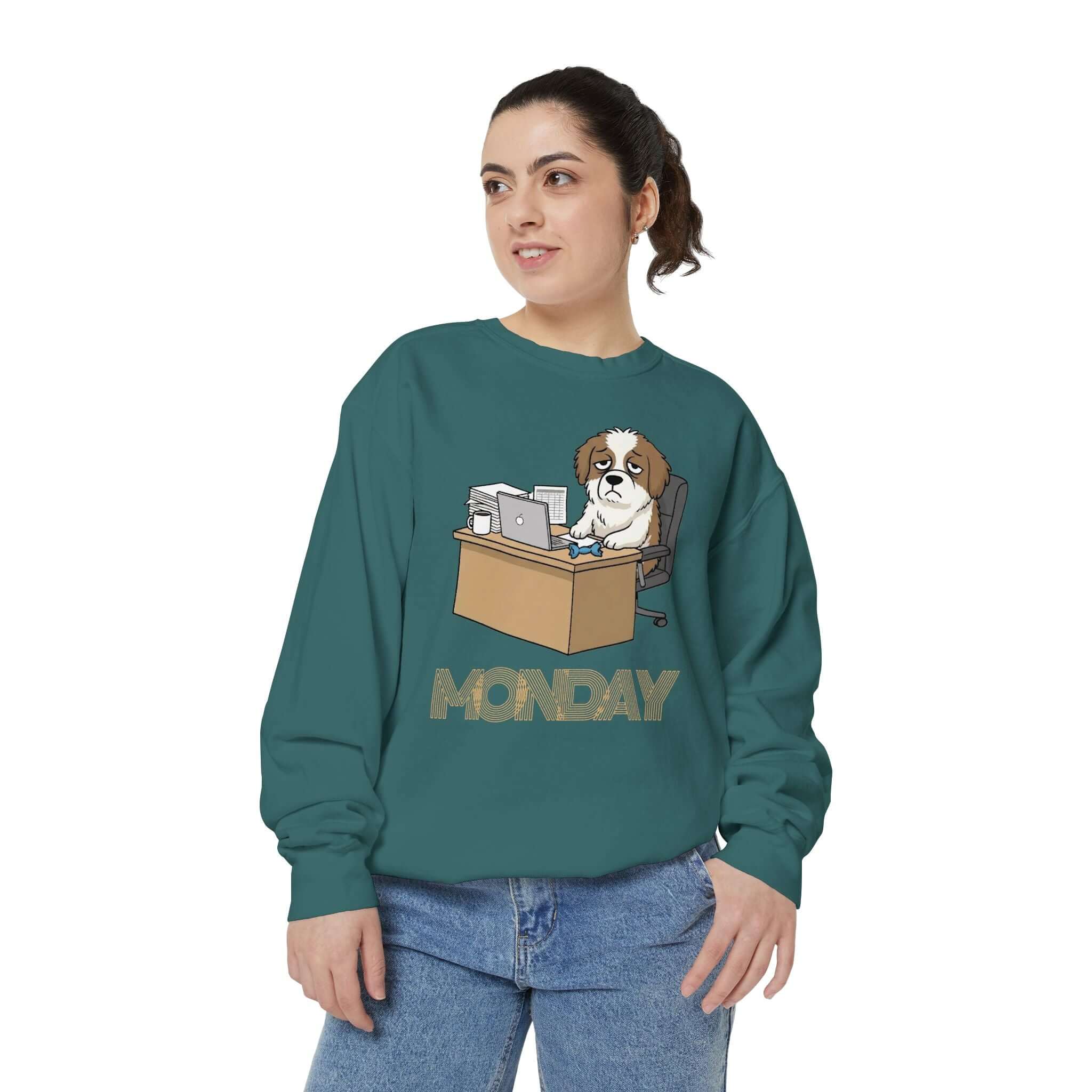 Dog Face Monday Unisex Long Sleeve Sweatshirt