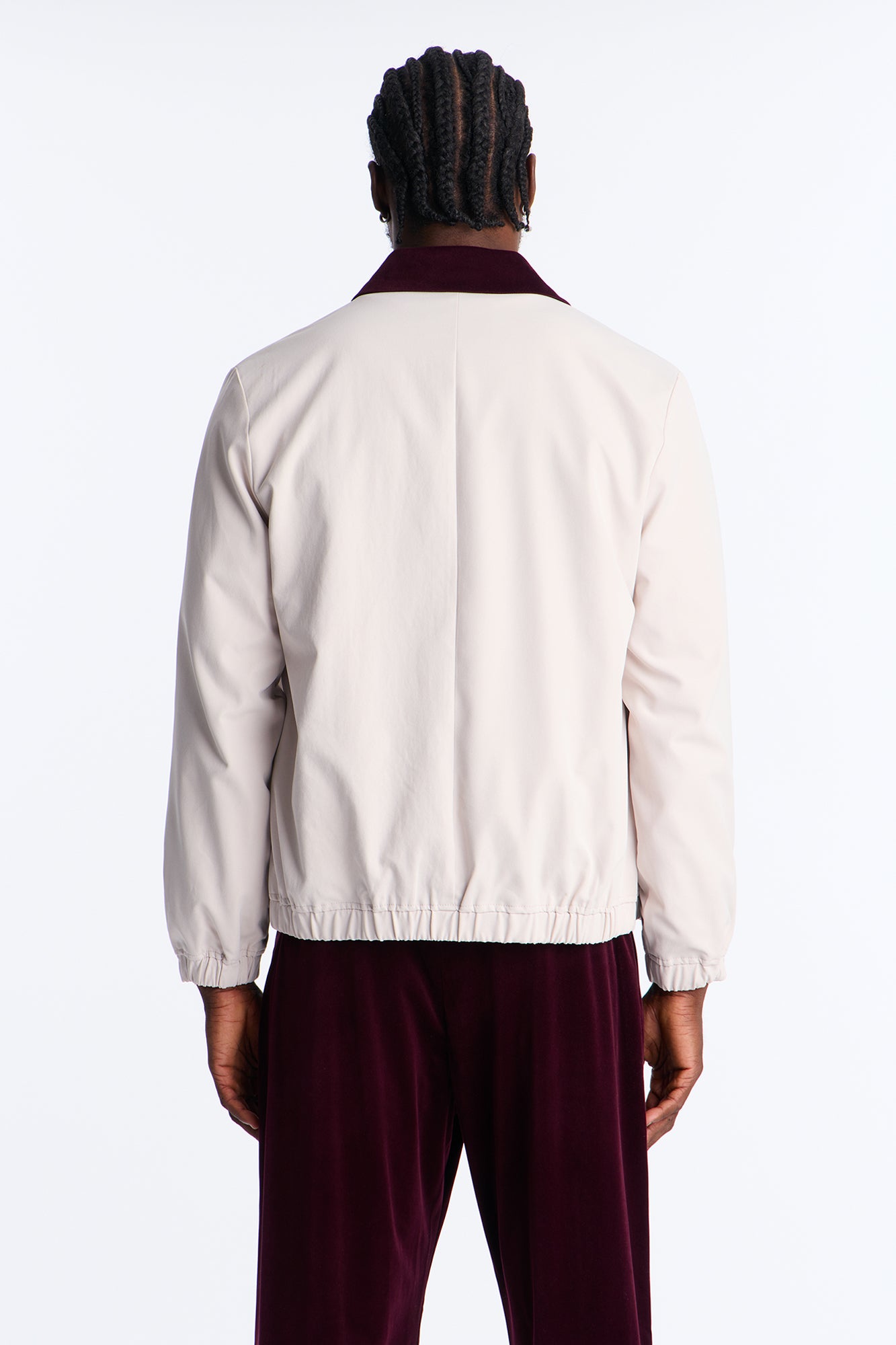Lincoln Park Textured Collar Bomber Jacket - Beige