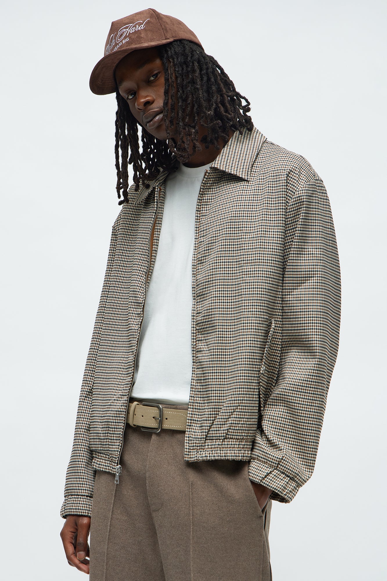 Lucky Seeker Brown Plaid Bomber Jacket - Men's Wool Blend Outerwear