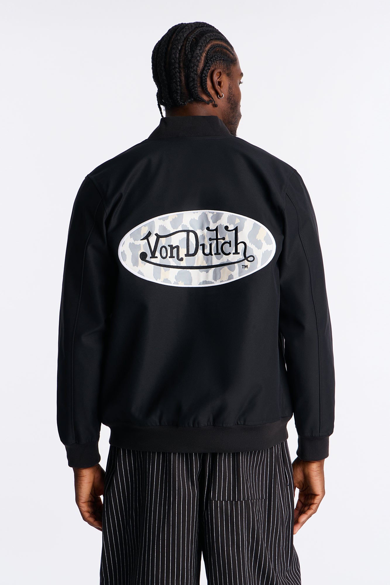 Von Dutch Iconic Patch Bomber Jacket - Black